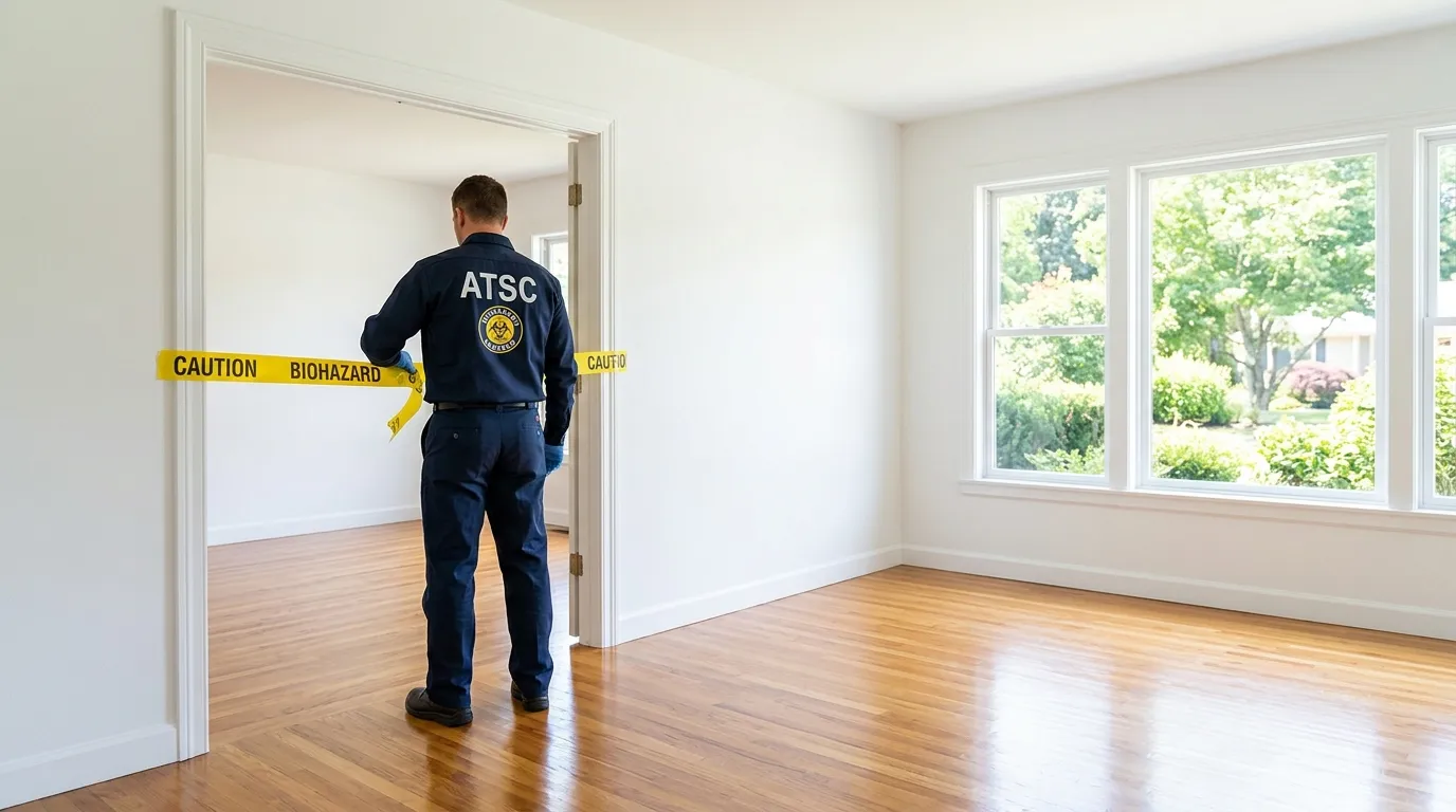 Certified biohazard cleanup crew performing Decomposition Cleanup in Hamilton Worcester